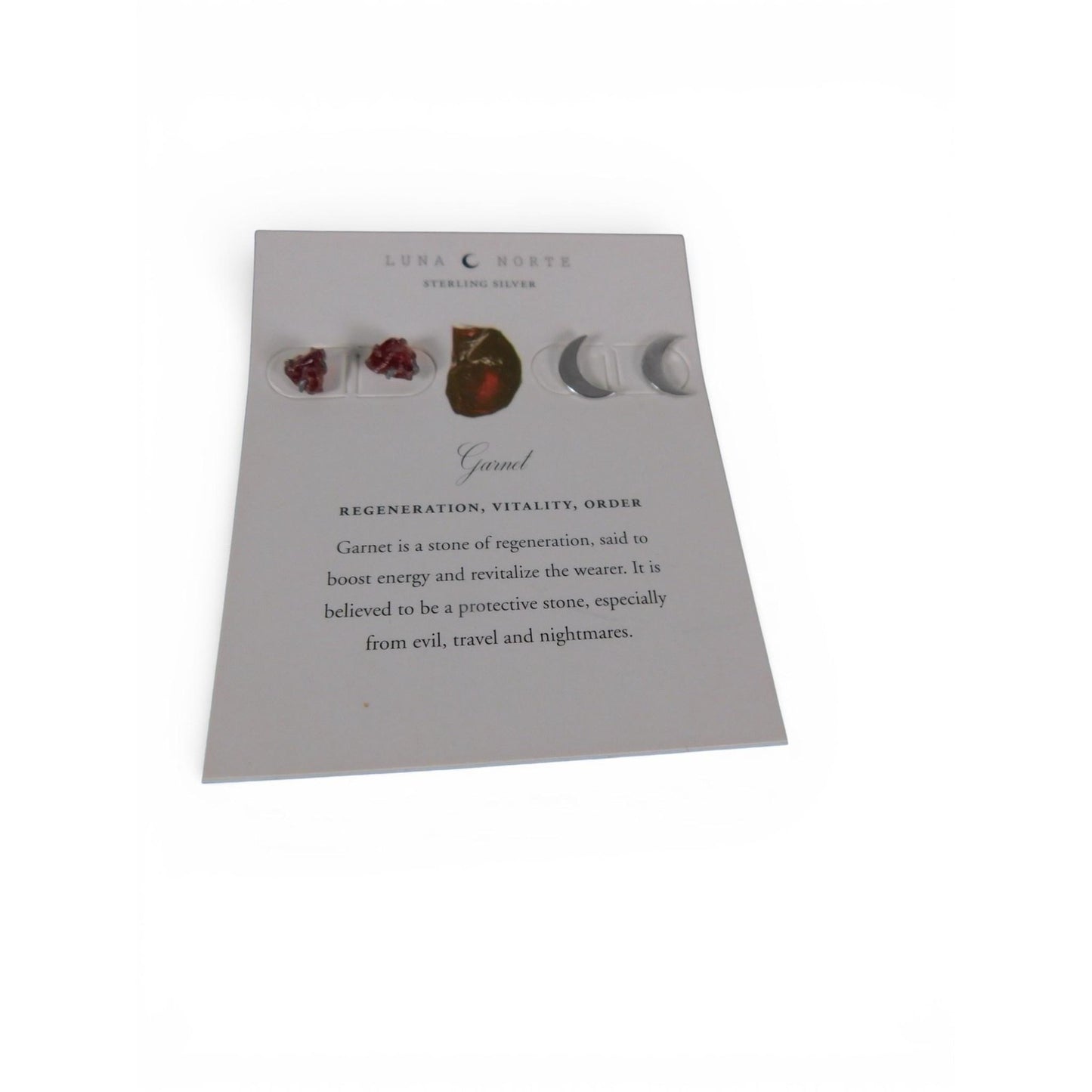 Luna Norte Sterling Silver Garnet Stud Earrings Set
