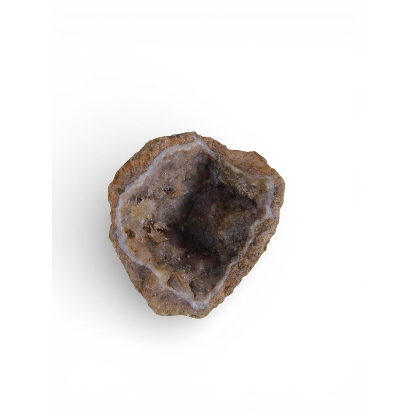 Natural Quartz Geode Druzy Crystal Hollow Witch Altar Decor Stone 0.54 Lb