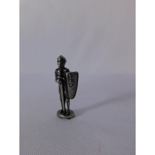 Miniature Metal Knight Infantry Figure Shield Sword Silver Fantasy Toy Soldier