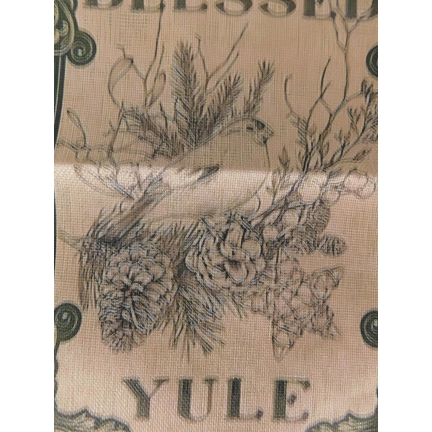 Blessed Yule Garden Flag Winter Holiday Bird Pinecone Double Sided Yard Banner