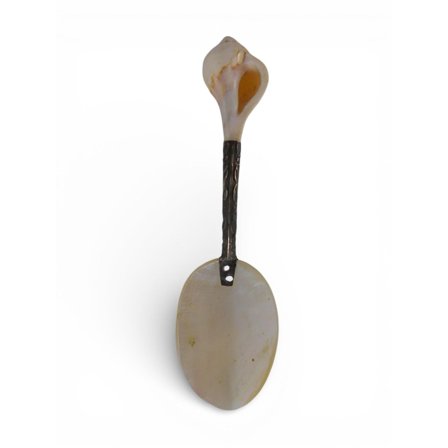 Vintage Mother of Pearl Caviar Spoon Shell Handle Silverplate Serving Utensil