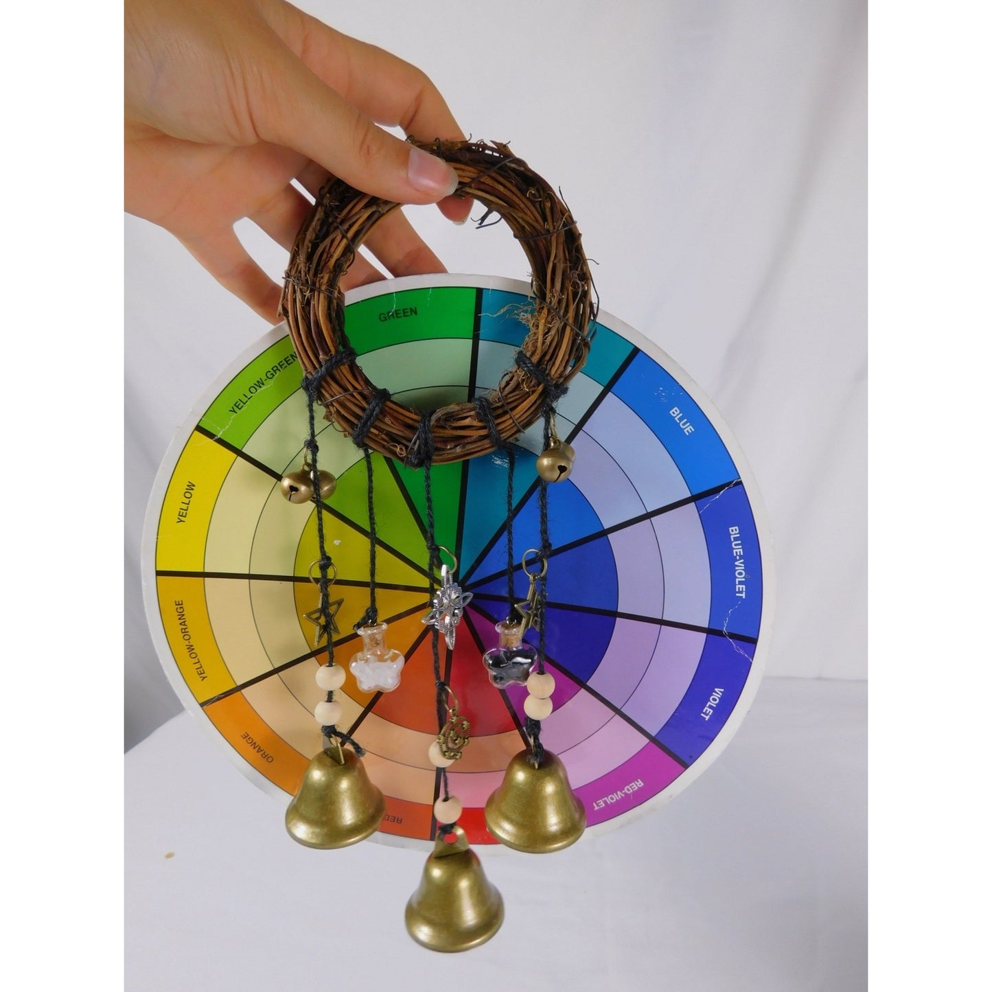 Witch Bells Door Chime 4" Vine Brass Charms - New - Witchcore Folk