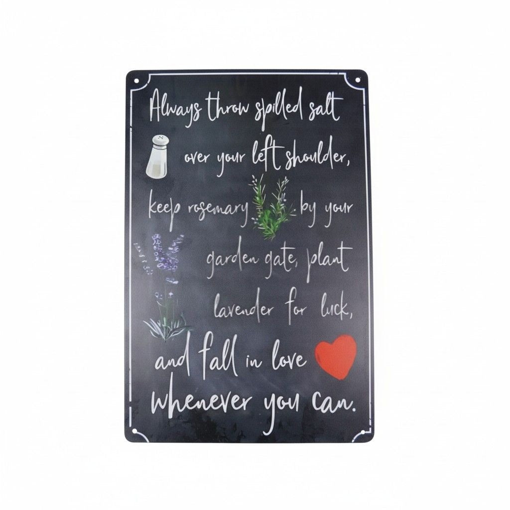 Practical Magic Quote Metal Sign - Salt Rosemary Lavender - 12x8 - New