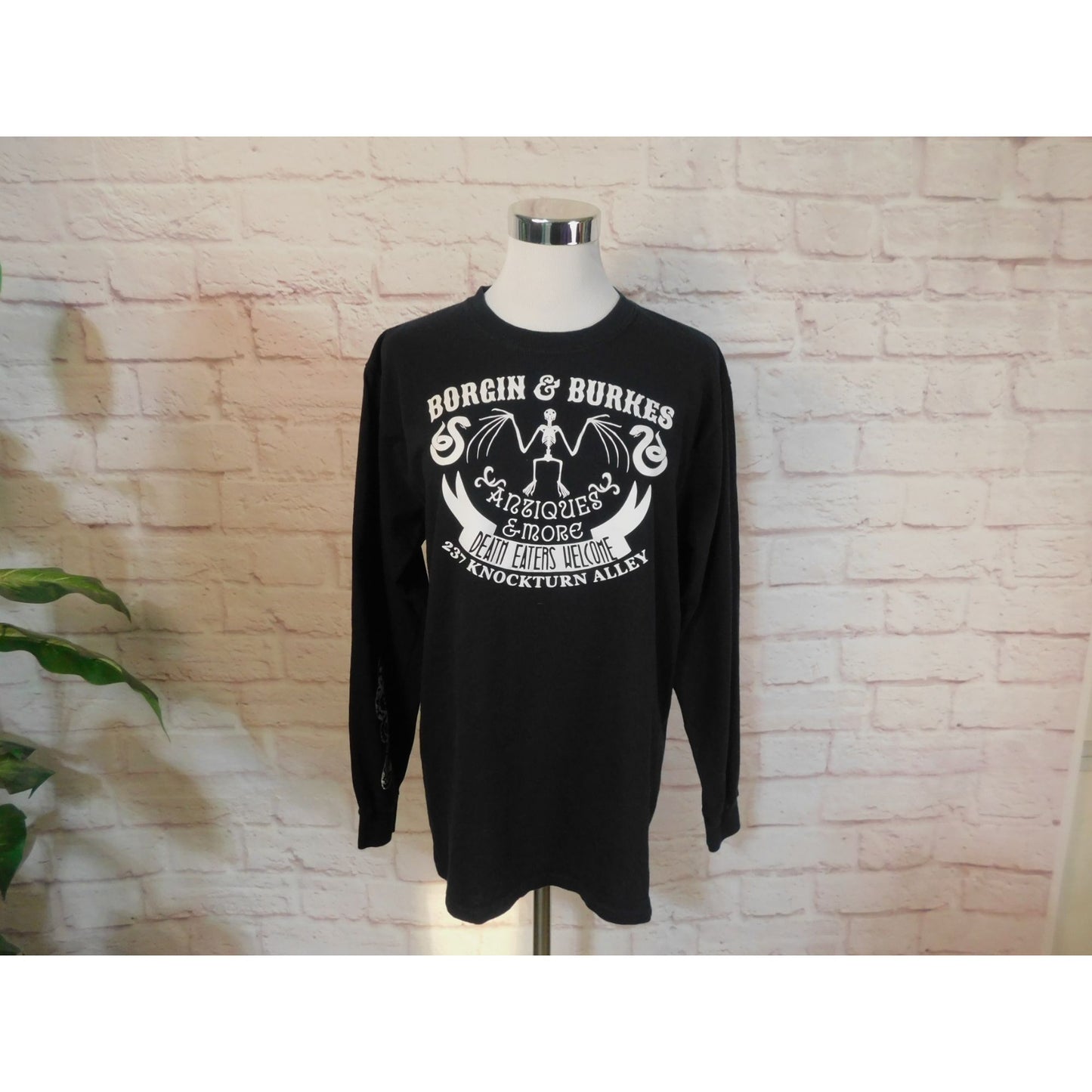 Chemise à manches longues Borgin & Burkes Harry Potter en coton épais noir M