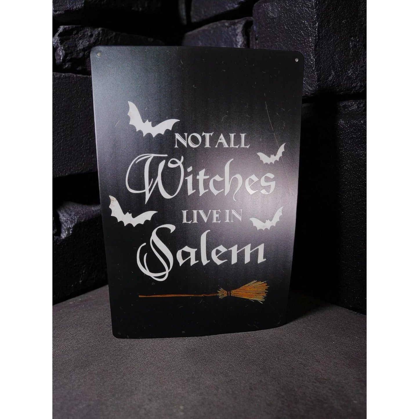 Not All Witches Live In Salem Halloween Metal Sign Gothic Witch Decor Wall Art