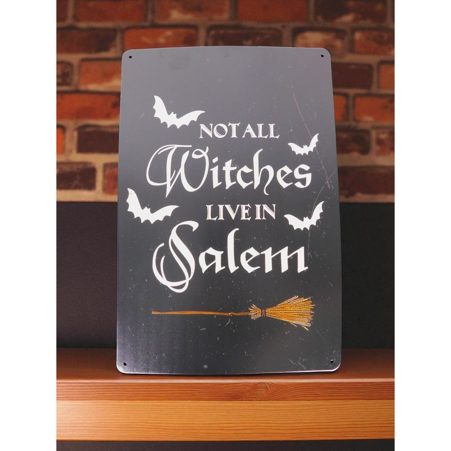 Not All Witches Live In Salem Halloween Metal Sign Gothic Witch Decor Wall Art