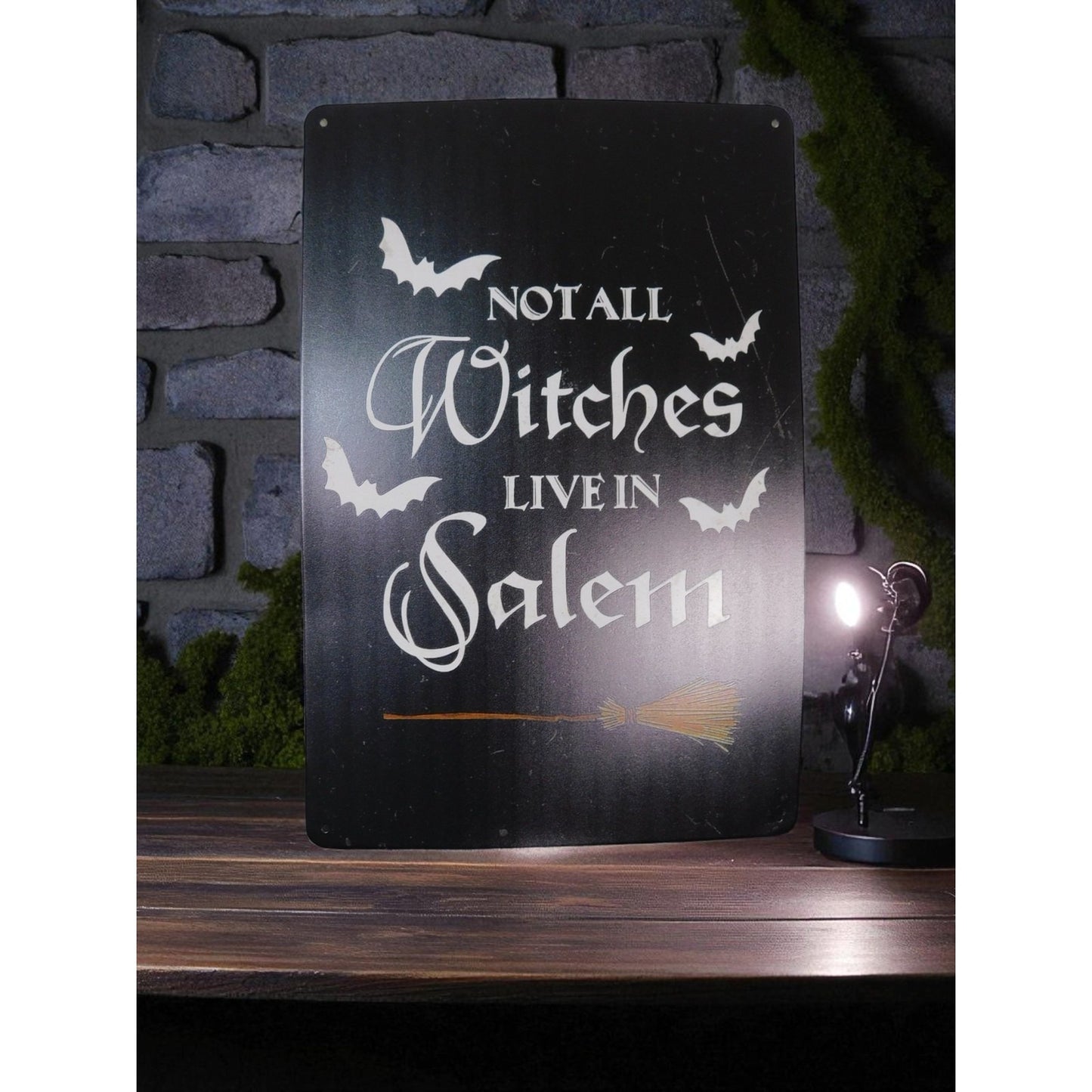Not All Witches Live In Salem Halloween Metal Sign Gothic Witch Decor Wall Art