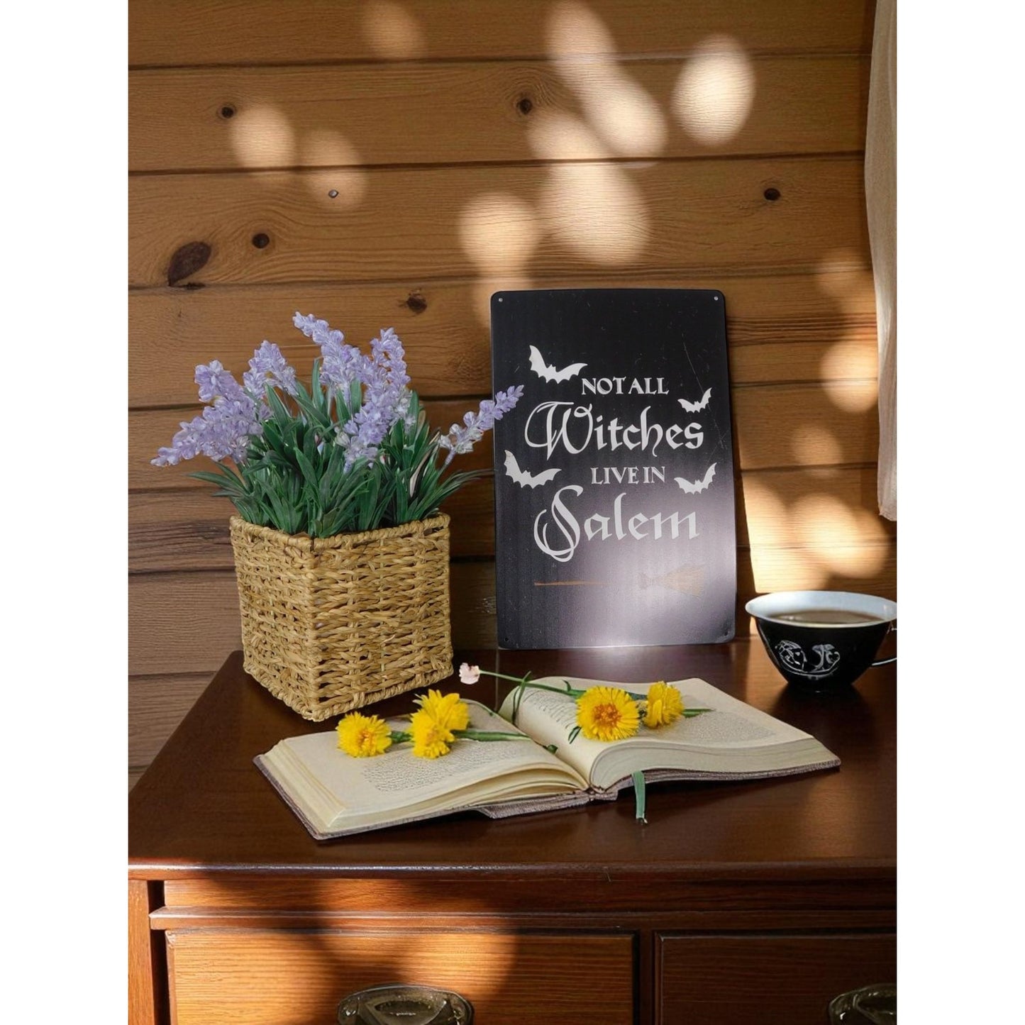 Not All Witches Live In Salem Halloween Metal Sign Gothic Witch Decor Wall Art