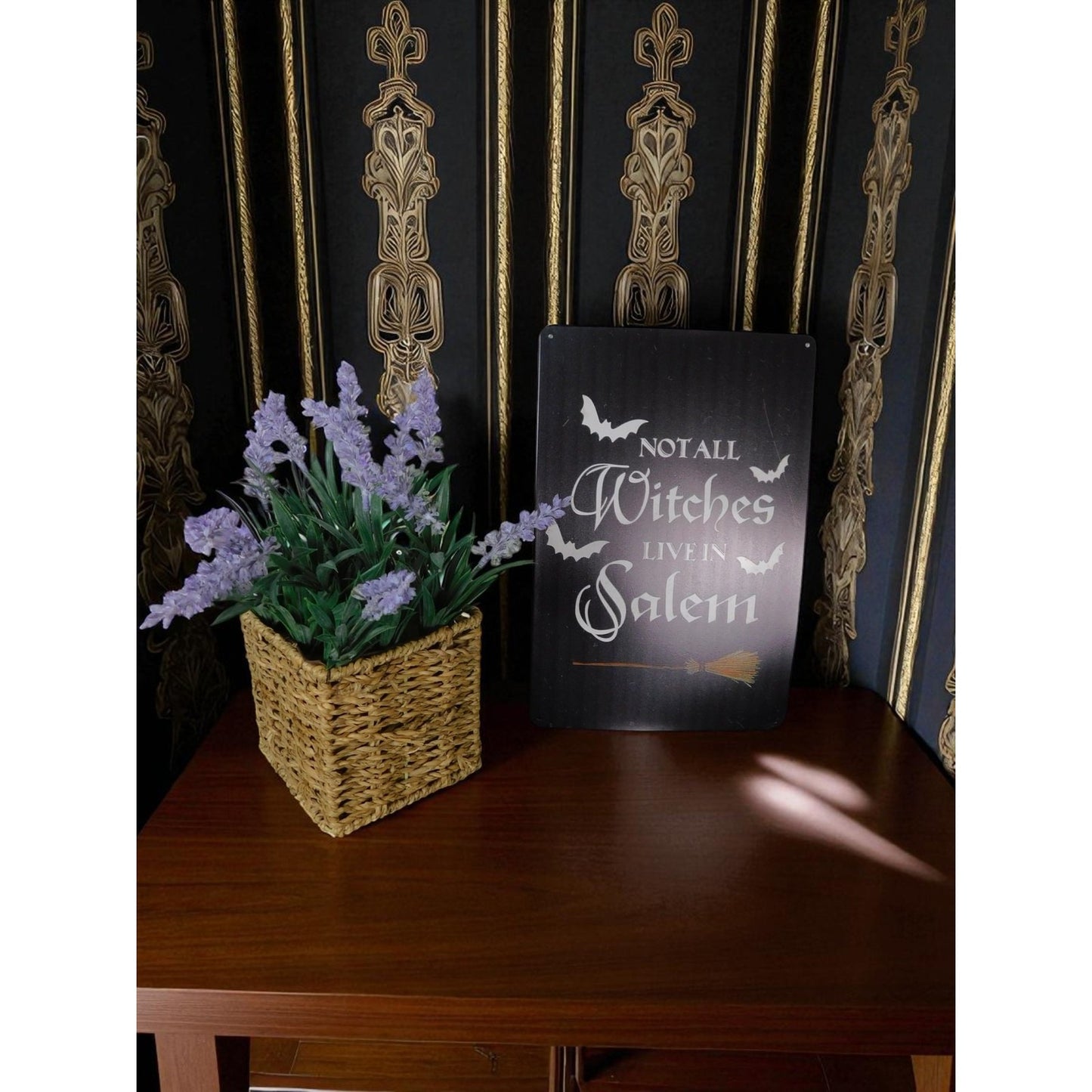 Not All Witches Live In Salem Halloween Metal Sign Gothic Witch Decor Wall Art
