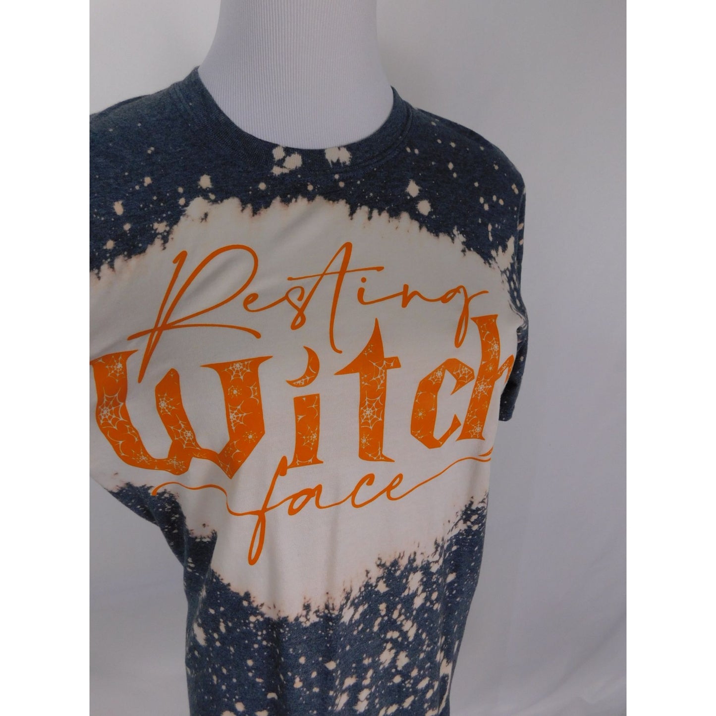 Resting Witch Face Bleach Splatter T-Shirt Women S Gildan Softstyle Cotton Blend