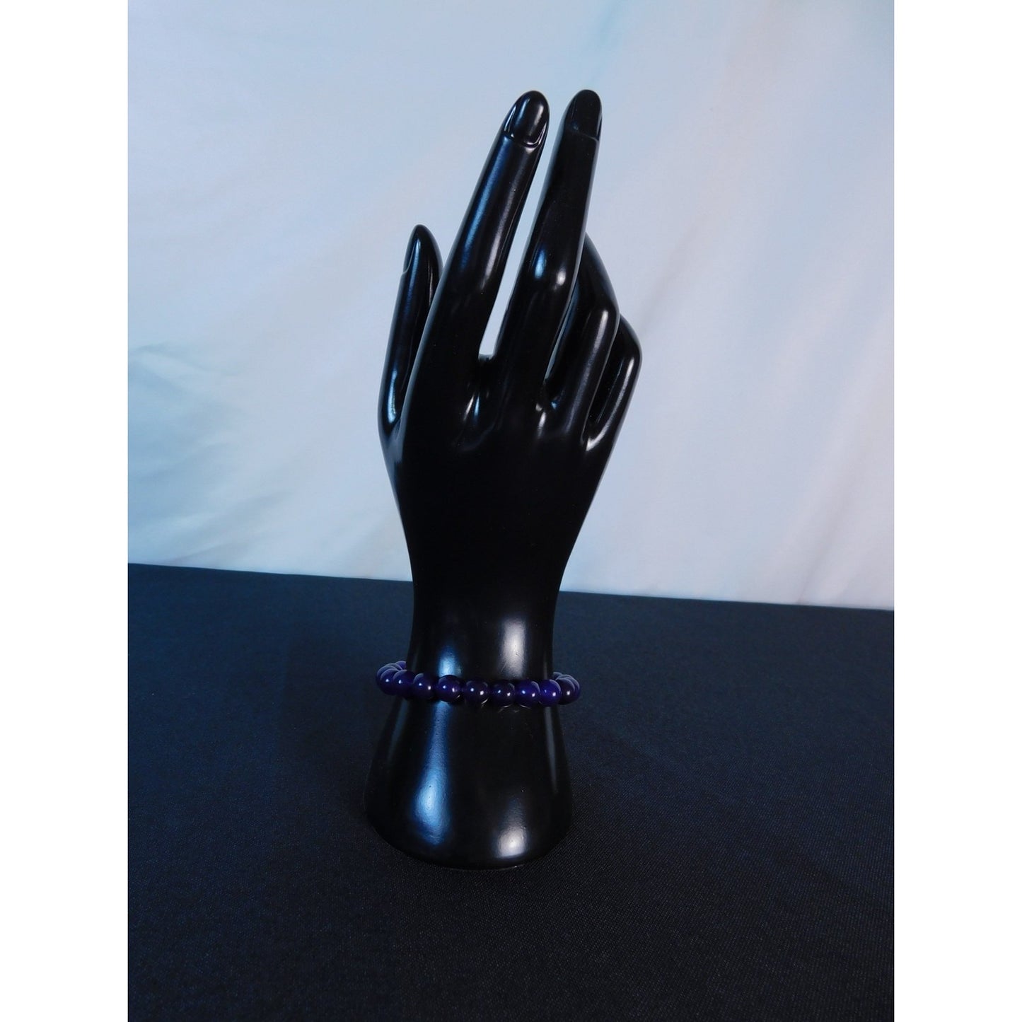 Amethyst Beaded Bracelet Healing Energy Gemstone Calming Stress Relief Jewelry G