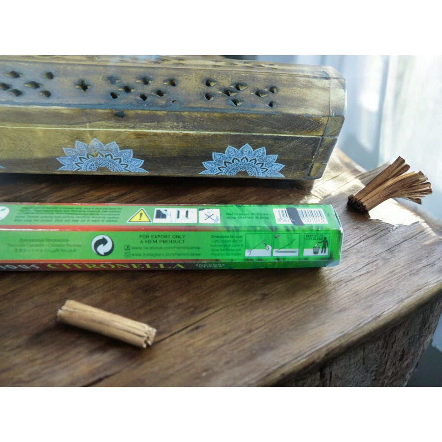 HEM Citronnelle 20 bâtons d'encens Arôme naturel Relaxation et insectifuge