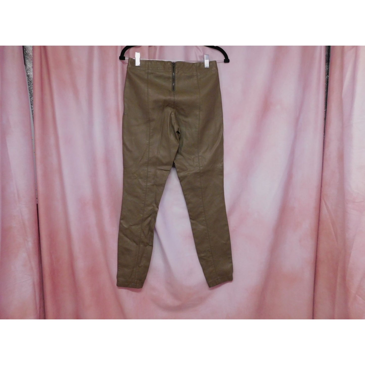 Pantalon fuselé en similicuir avec fermeture éclair à la cheville JustFab XS Marron