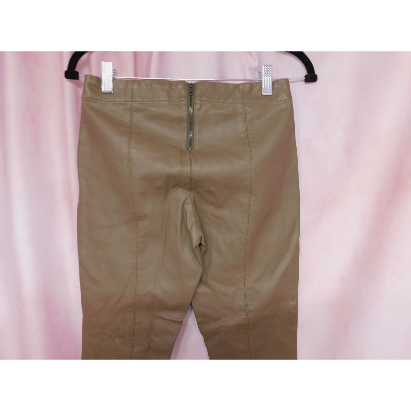 Pantalon fuselé en similicuir avec fermeture éclair à la cheville JustFab XS Marron