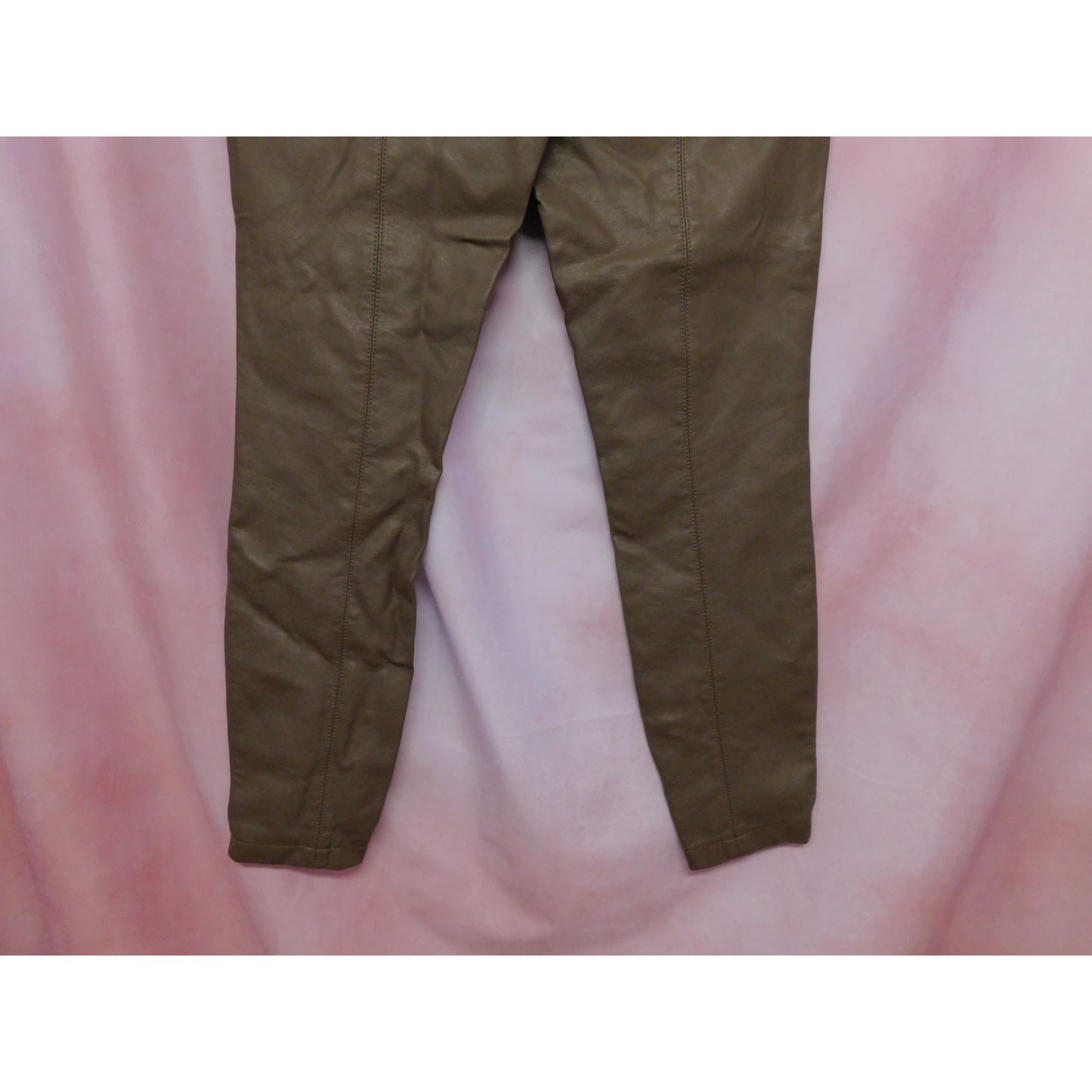 Pantalon fuselé en similicuir avec fermeture éclair à la cheville JustFab XS Marron