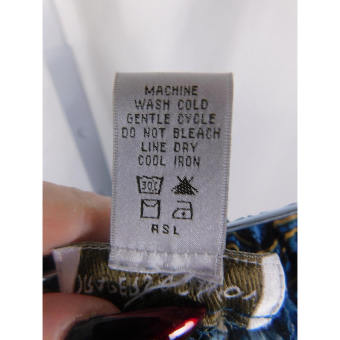 Draper's & Damon's Blue Paisley Border Print Skirt Elastic Waist Boho Witch 10