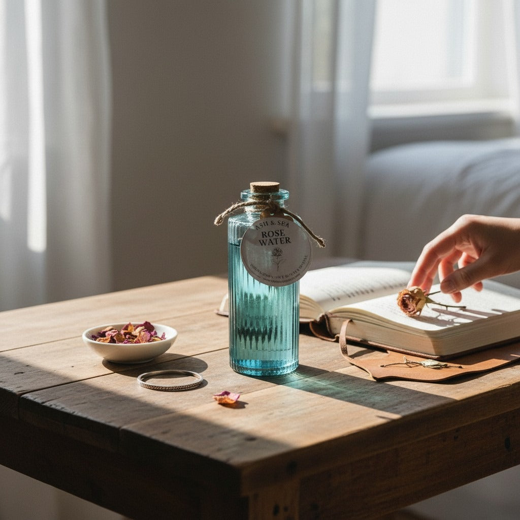 Ash & Sea Rose Water Witch Chosen Ritual Bottle Wicca Witchcraft Altar Tool