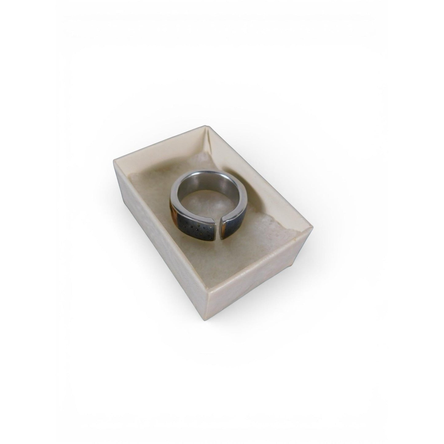 Wide Band Adjustable Ring Abstract Resin Inlay Modern Statement