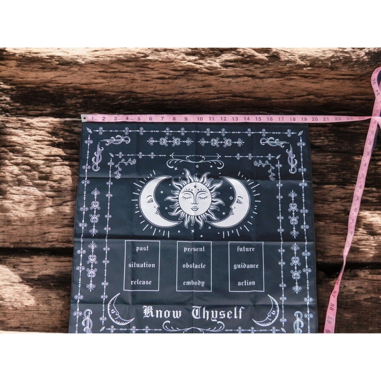 Mystical Moon & Sun Tarot Altar Cloth Divination Mat 19x19 Gothic