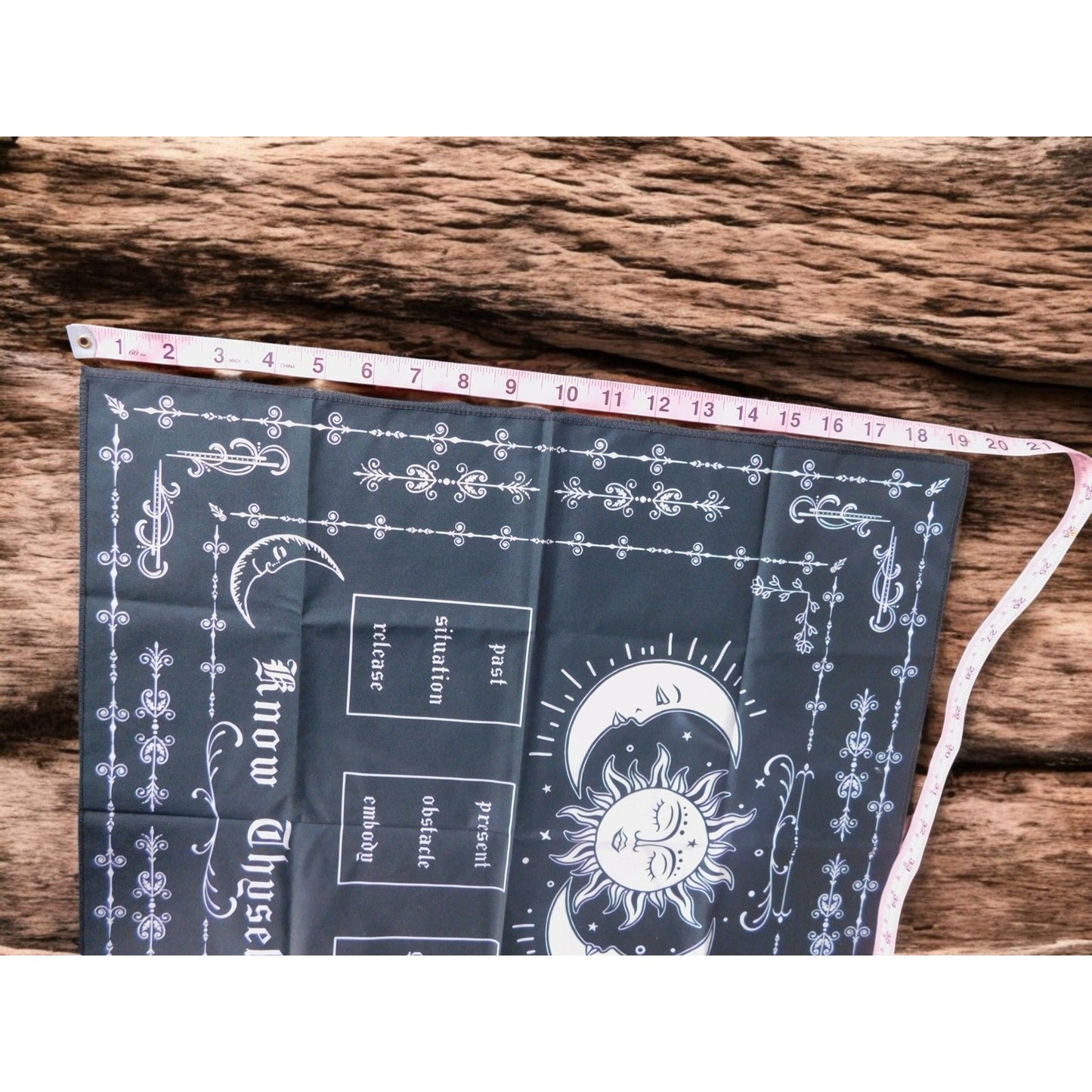 Mystical Moon & Sun Tarot Altar Cloth Divination Mat 19x19 Gothic