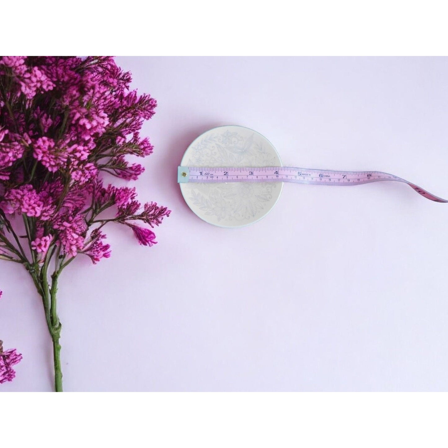 Porte-encens en céramique à motif floral et papillon rose 4" Décoration d'intérieur