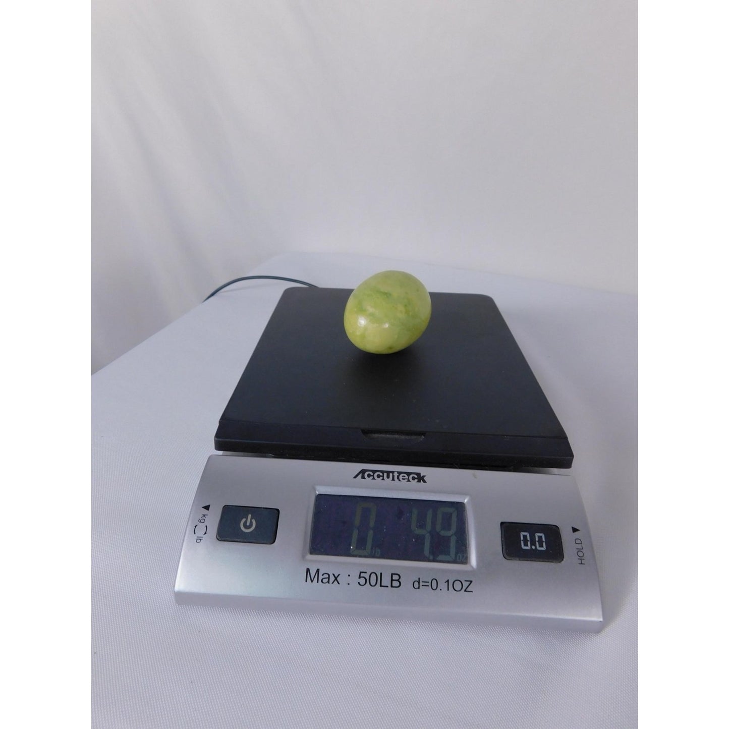 Green Stone Egg Polished Crystal 0.49 Lb Palm Stone Witch Altar Decor Display