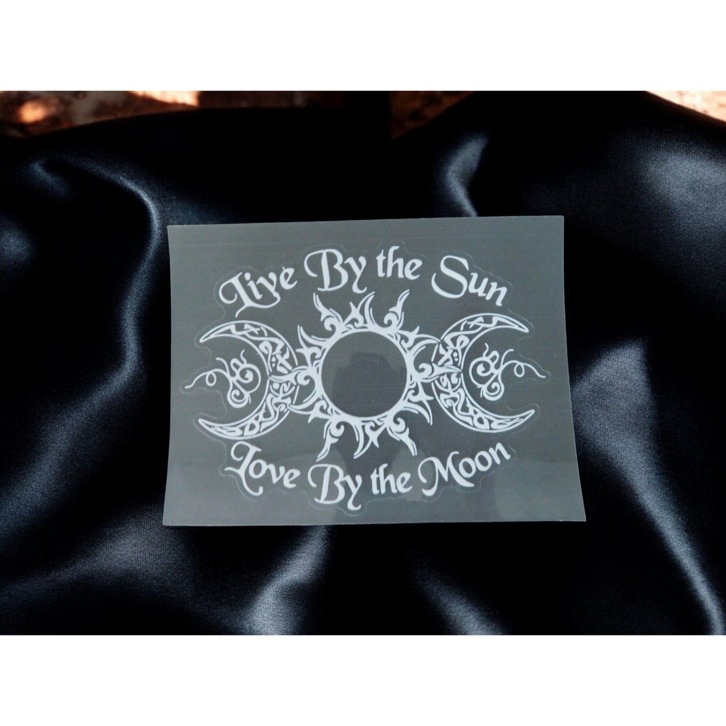 Autocollant Live By The Sun Love By The Moon pour voiture, ordinateur portable et décoration intérieure