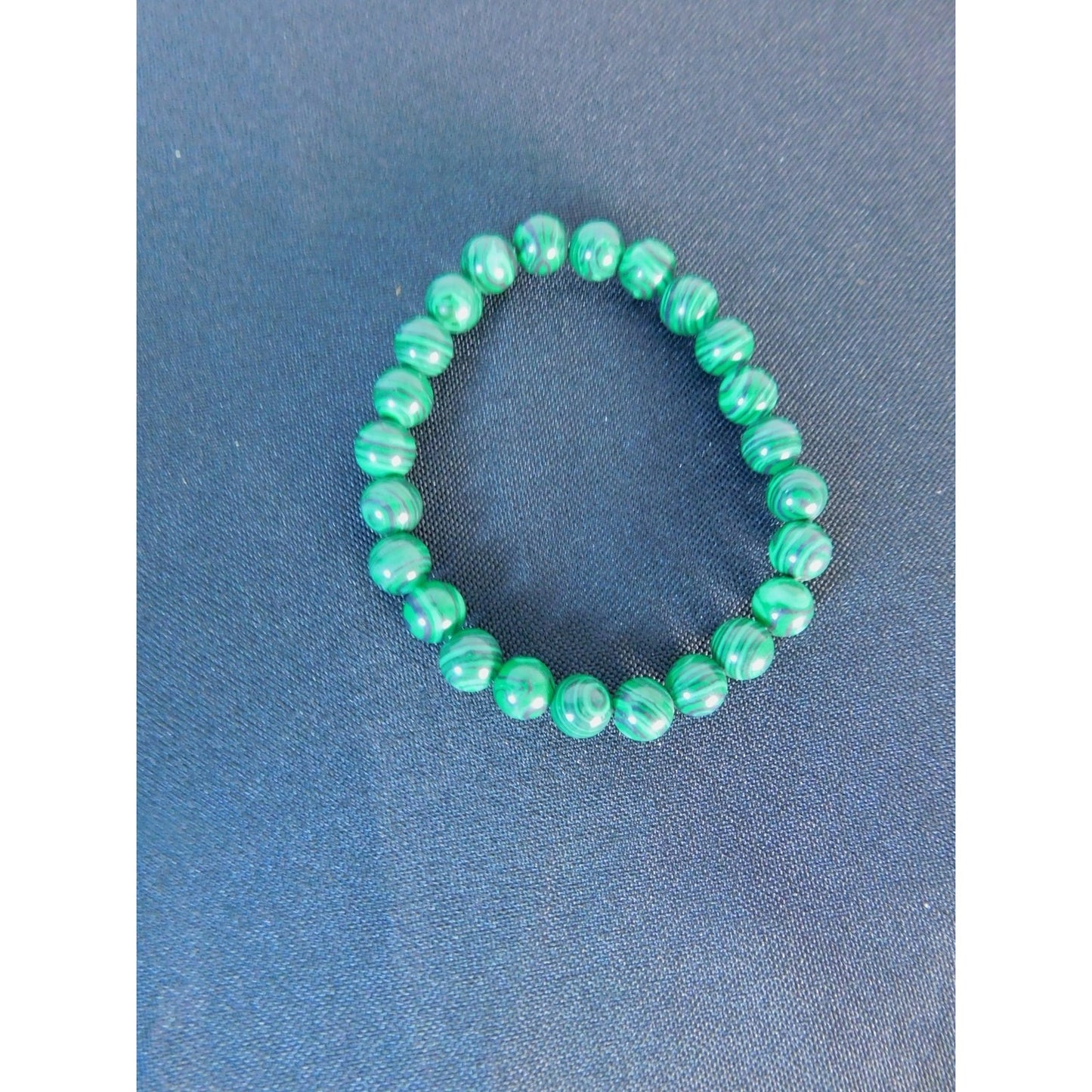 Malachite Beaded Bracelet Stretch Green Crystal Gemstone Healing Energy Jewelry