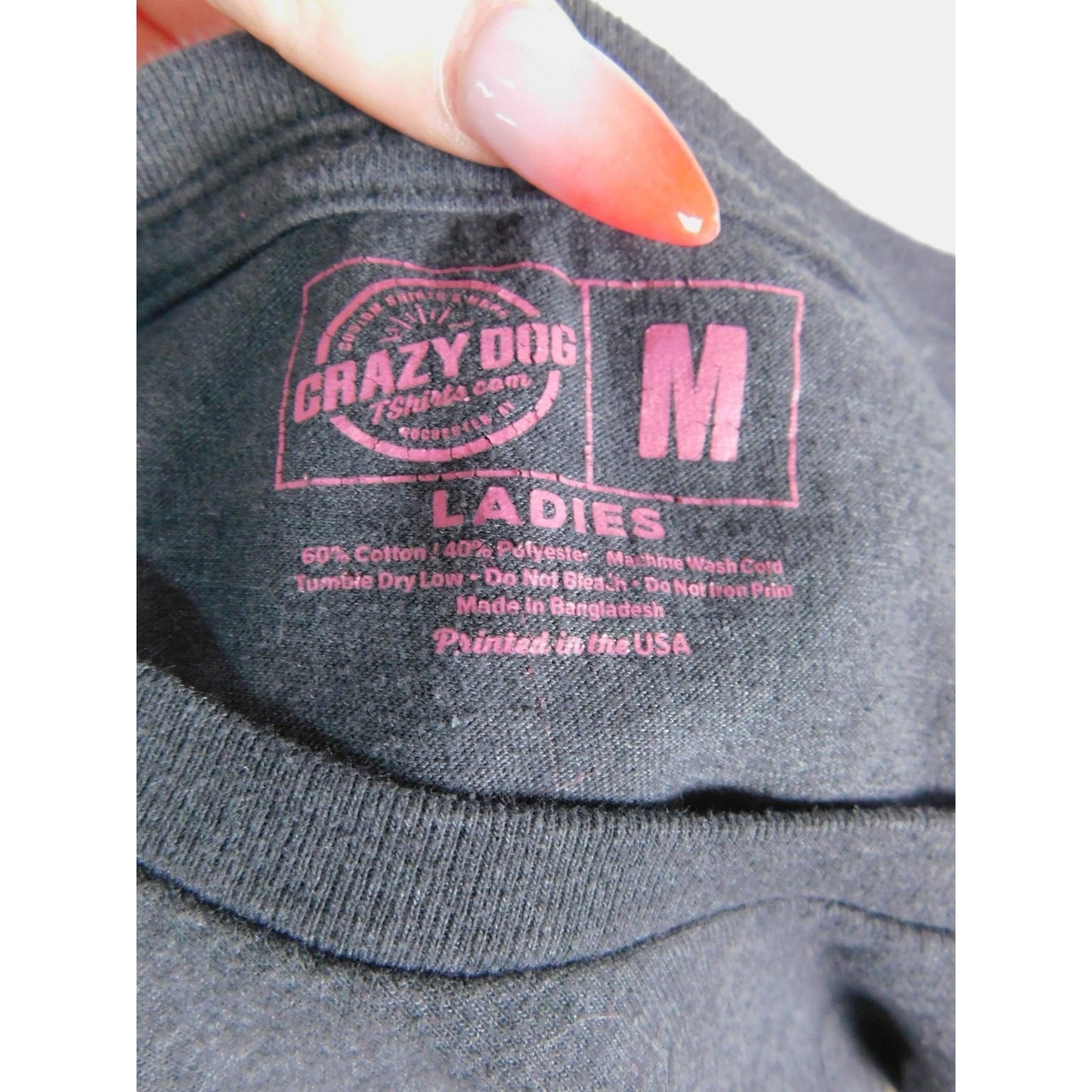 Crazy Dog T-Shirts Shirt Womens Medium Gray Still Plays With Dolls Voodoo Tee