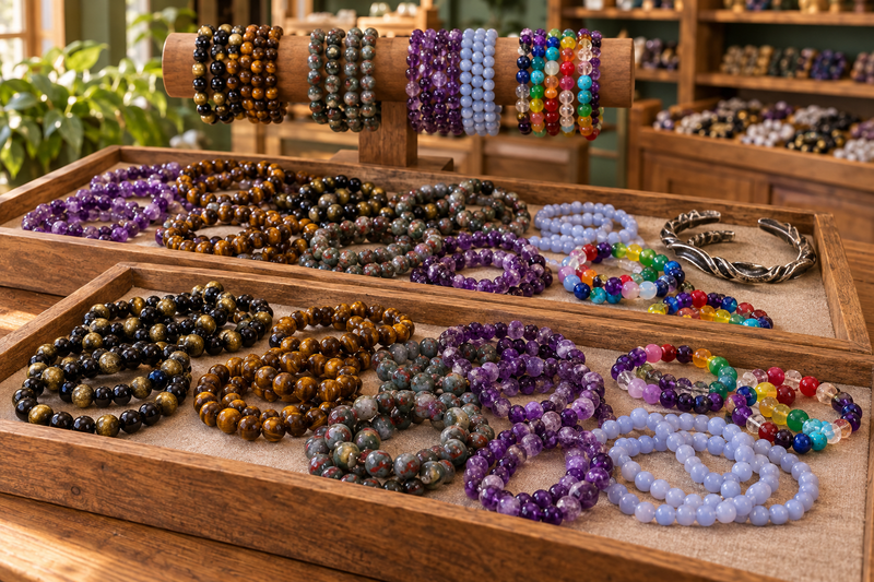 Full bracelet display in a welcoming boutique