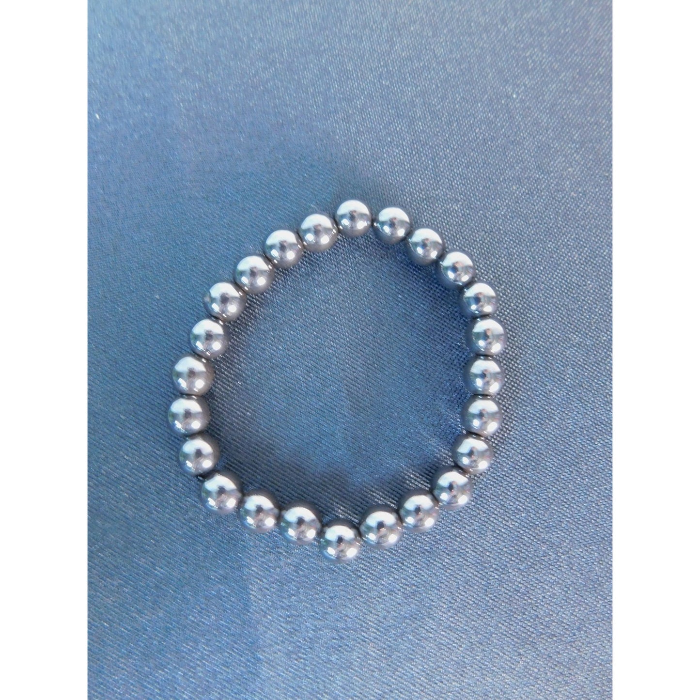 Hematite Stretch Bracelet Unisex Grounding Protection Strength Crystal Jewelry