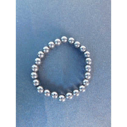 Hematite Stretch Bracelet Unisex Grounding Protection Strength Crystal Jewelry