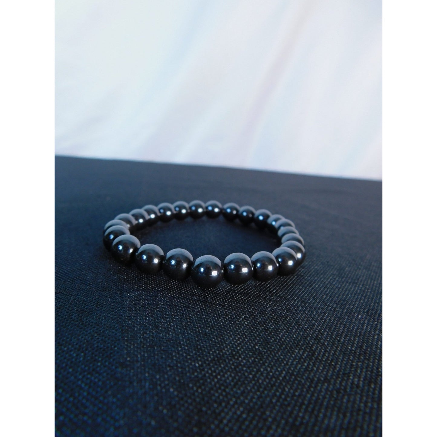 Hematite Stretch Bracelet Unisex Grounding Protection Strength Crystal Jewelry