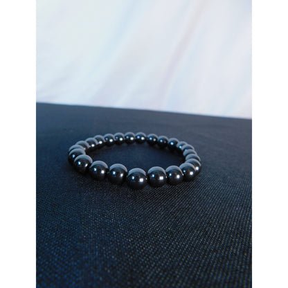Hematite Stretch Bracelet Unisex Grounding Protection Strength Crystal Jewelry