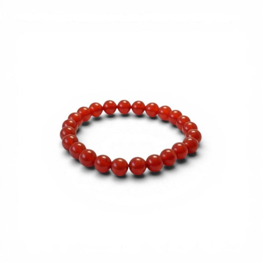 Ash & Sea Red Carnelian Beaded Bracelet 8mm Gemstone Healing Jewelry