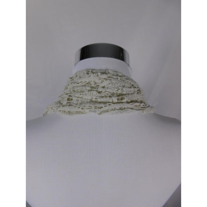 Ivory Lace Fringe Crochet Boho Shawl Wrap OS