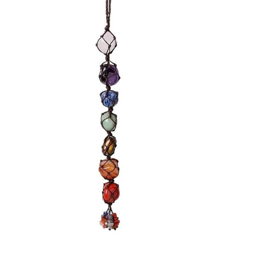 Chakra Healing Gemstone Crystals Hanging Decor With 7 Stones For Spiritual Energy & Meditation