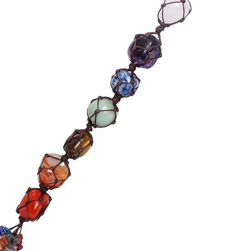 Chakra Healing Gemstone Crystals Hanging Decor With 7 Stones For Spiritual Energy & Meditation