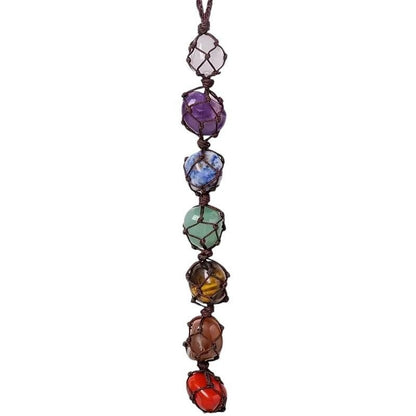 Chakra Healing Gemstone Crystals Hanging Decor With 7 Stones For Spiritual Energy & Meditation