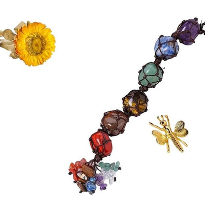 Chakra Healing Gemstone Crystals Hanging Decor With 7 Stones For Spiritual Energy & Meditation