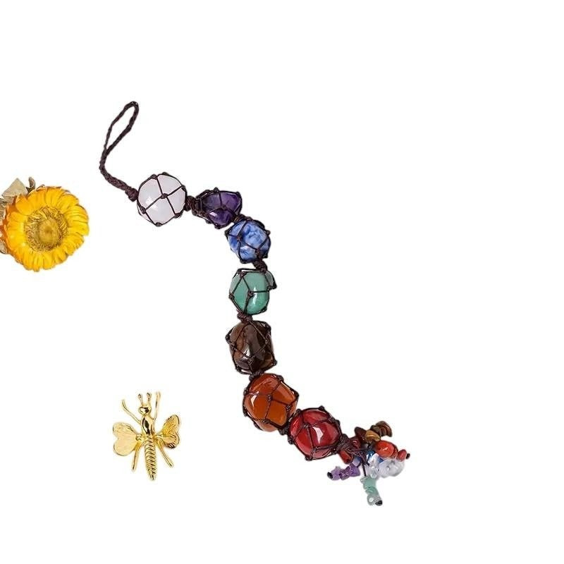 Chakra Healing Gemstone Crystals Hanging Decor With 7 Stones For Spiritual Energy & Meditation