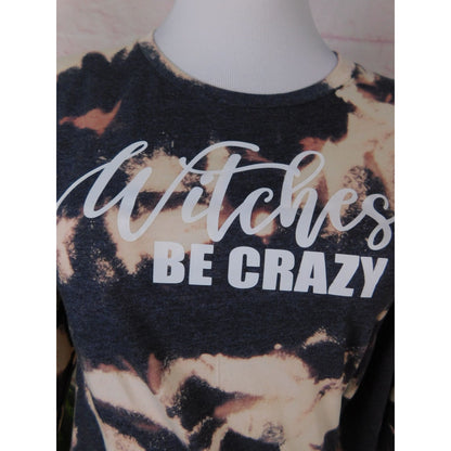 Witches Be Crazy Bleach Tie Dye Long Sleeve Shirt XS Witchy