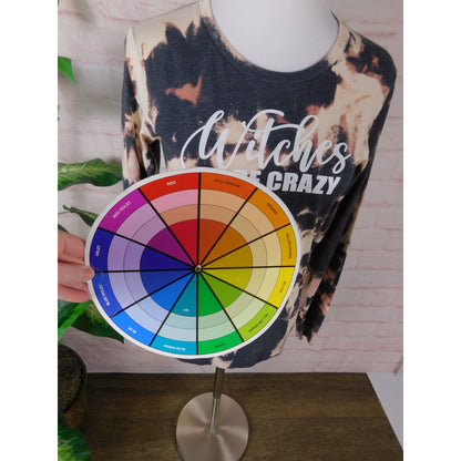Witches Be Crazy Bleach Tie Dye Long Sleeve Shirt XS Witchy