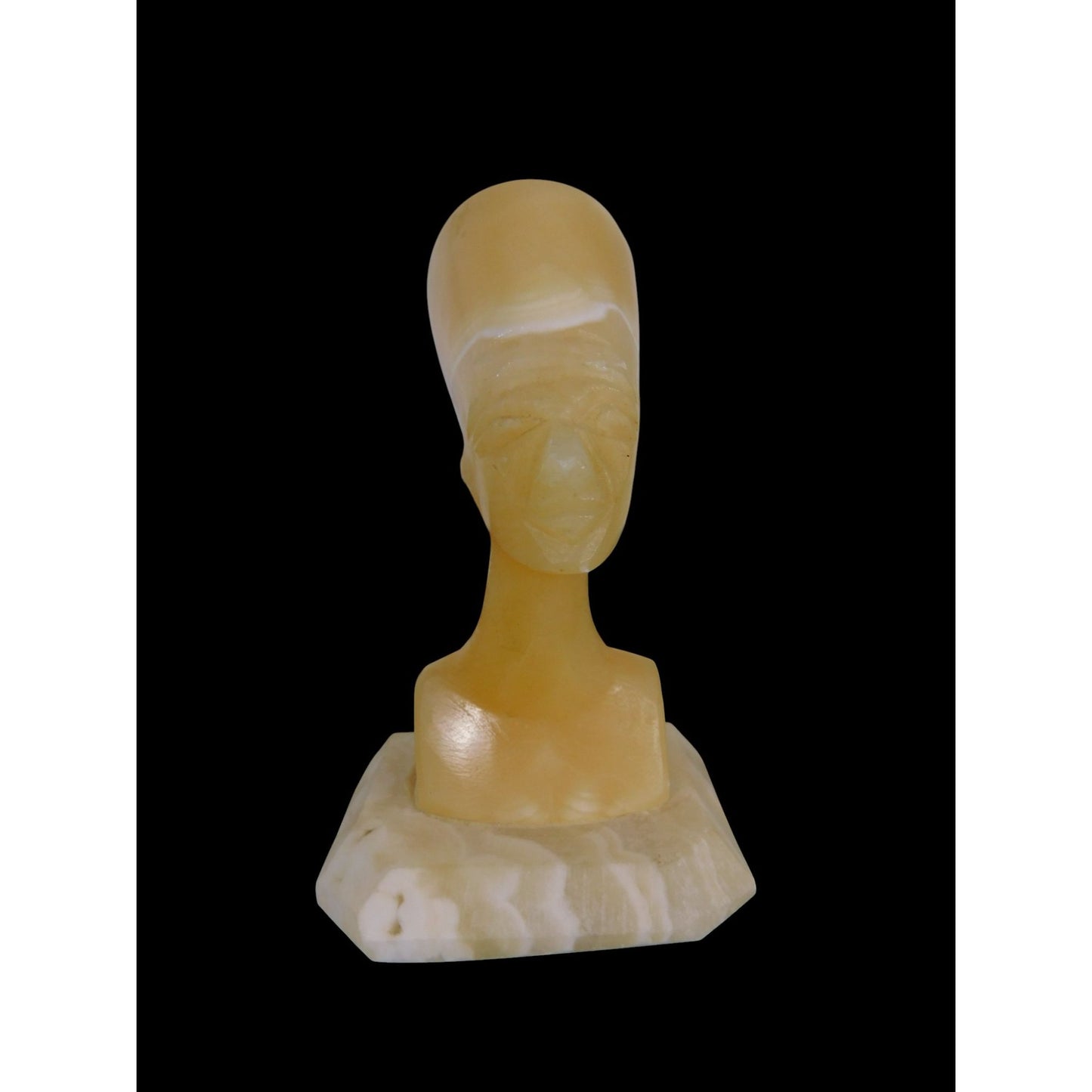 Egyptian Marble Statues Set Sphinx & Nefertiti Bust Altar Decor