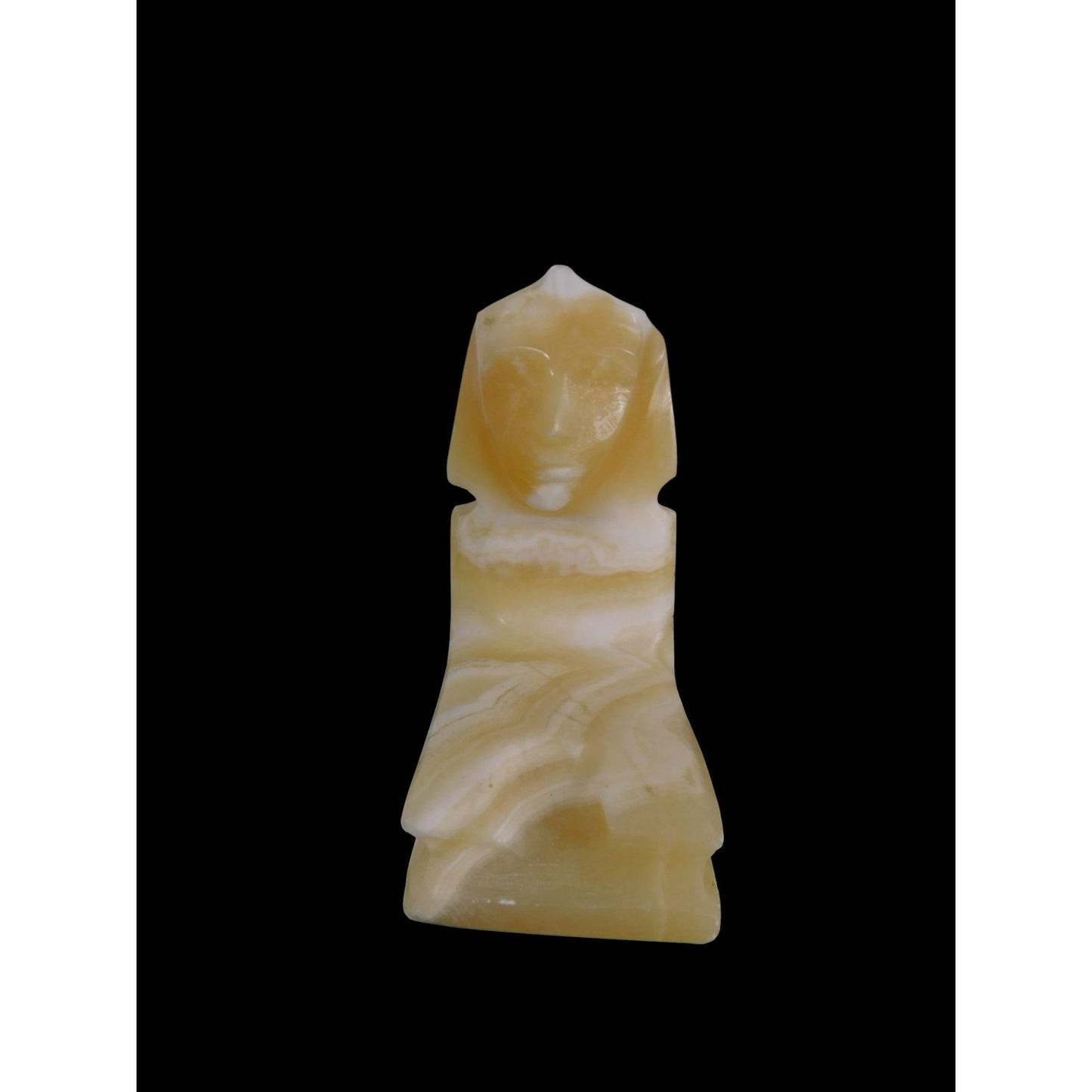 Egyptian Marble Statues Set Sphinx & Nefertiti Bust Altar Decor