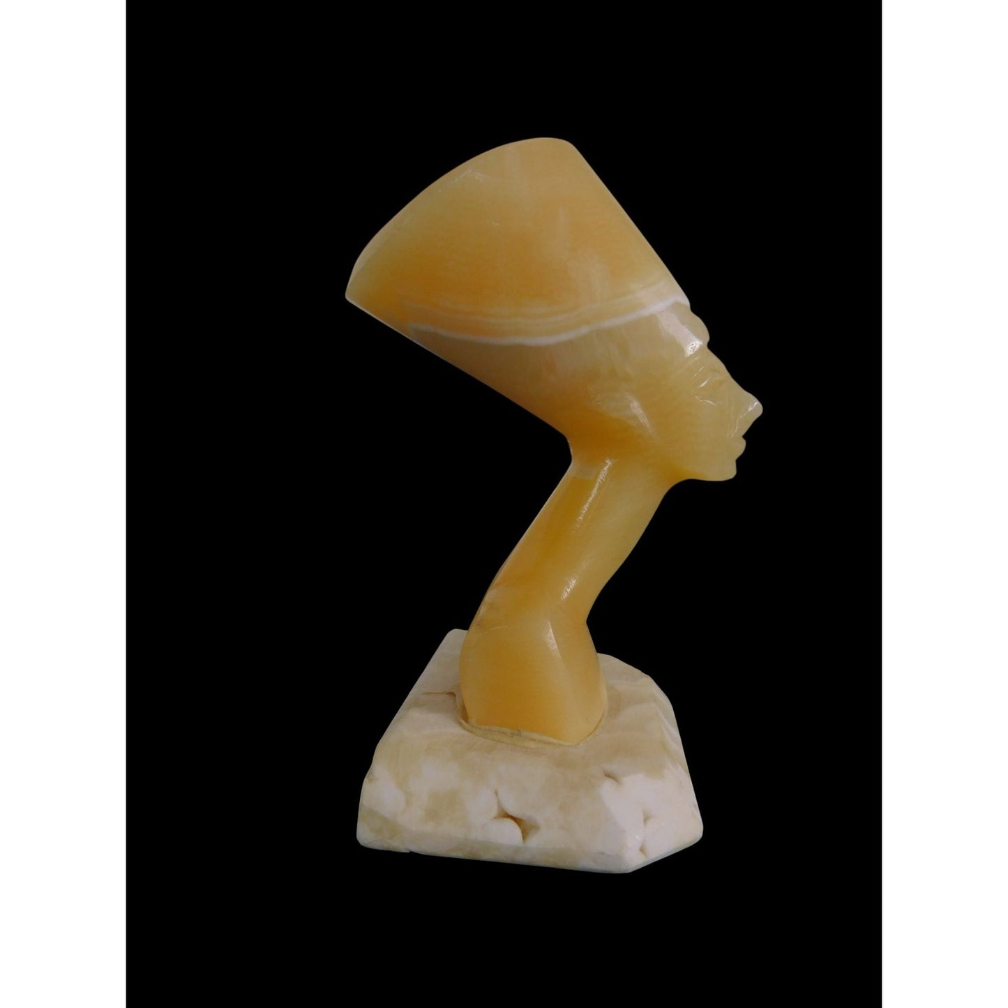 Egyptian Marble Statues Set Sphinx & Nefertiti Bust Altar Decor