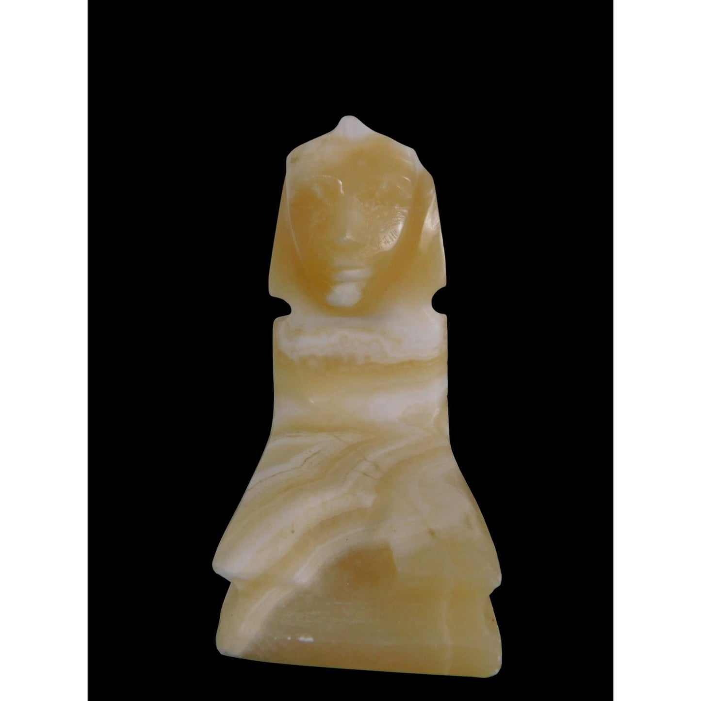 Egyptian Marble Statues Set Sphinx & Nefertiti Bust Altar Decor