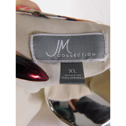 JM Collection Blouse Womens XL Multicolor Sheer Chiffon Lined Boho Poncho Top