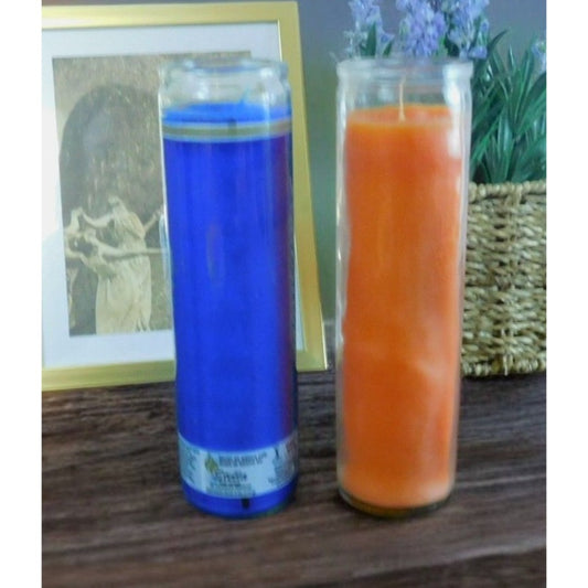 Calm & Energy Candle Set – 2-Pack Blue & Orange Candles