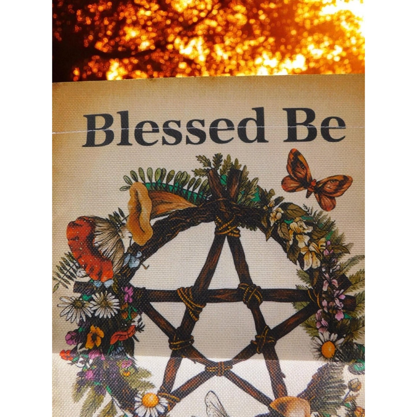 Blessed Be As Above So Below Garden Flag Pagan Wiccan Yard Banner Pentacle Decor